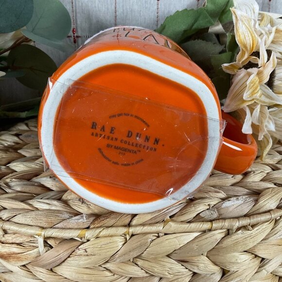 🎃 Rae Dunn Artisan Collection by Magenta Pumpkin Latte Figural Mug Original Box - Picture 5 of 6